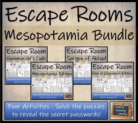 Ancient Mesopotamia Escape Room Activity Bundle | 5th Grade & 6th Grade