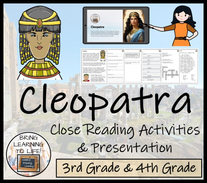 Cleopatra Close Reading Comprehension Activities | 3rd Grade & 4th Grade