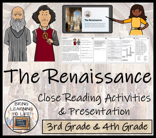 The Renaissance Close Reading Comprehension Activities | 3rd Grade & 4th Grade