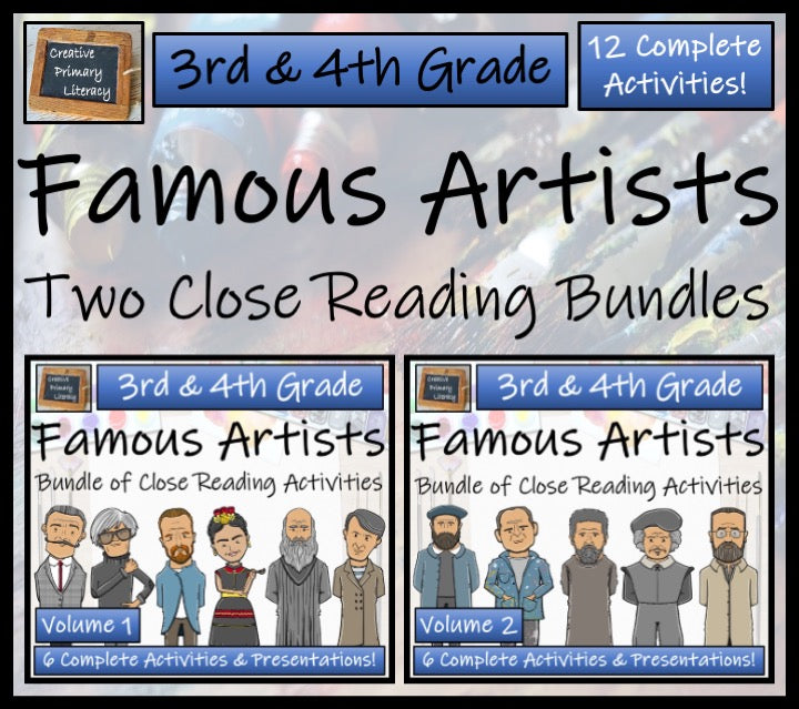 Famous Artists Close Reading Comprehension Mega Bundle | 3rd Grade & 4th Grade