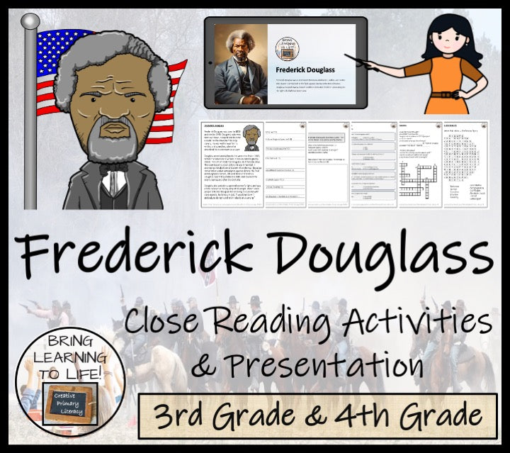 Frederick Douglass Close Reading Comprehension Activities | 3rd Grade & 4th Grade