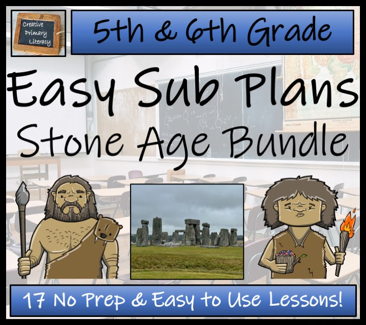 Emergency Sub Plans | Stone Age Bundle | 5th Grade & 6th Grade