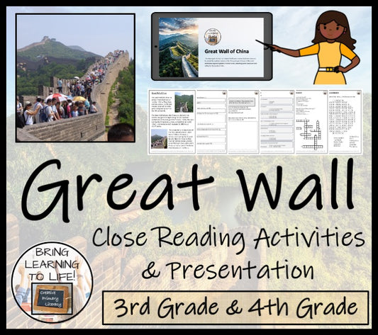 Great Wall of China Close Reading Comprehension Activities | 3rd Grade & 4th Grade