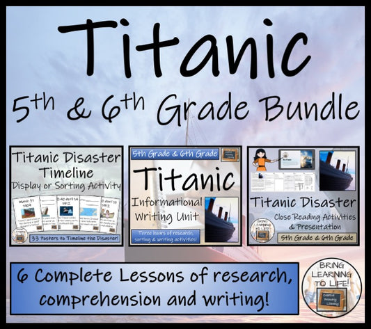 Titanic Display Timeline Close Reading and Writing Bundle | 5th & 6th Grade