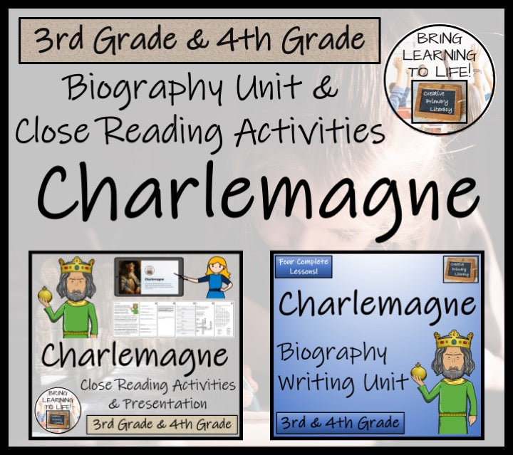 Charlemagne Close Reading & Biography Bundle | 3rd Grade & 4th Grade