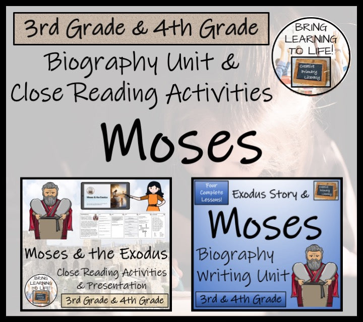 Moses Close Reading & Biography Bundle | 3rd Grade & 4th Grade