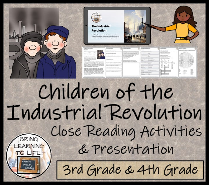 Children of Industrial Revolution Close Reading Comprehension | 3rd & 4th Grade