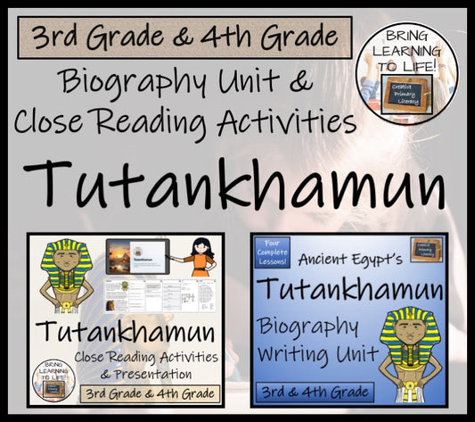 Tutankhamun Reading & Biography Bundle | 3rd Grade & 4th Grade