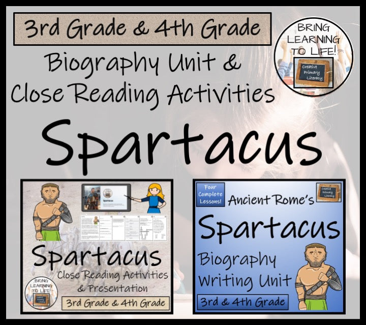 Spartacus Close Reading & Biography Bundle | 3rd Grade & 4th Grade