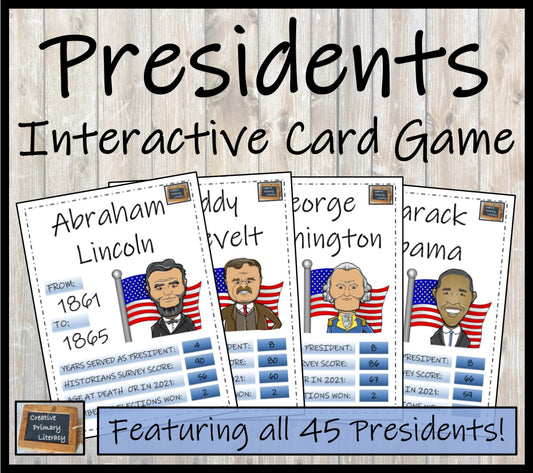 American Presidents Trading Cards Game & Timeline Activity