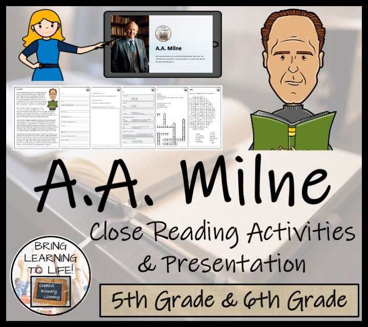 A.A. Milne Close Reading Comprehension Activities | 5th Grade & 6th Grade