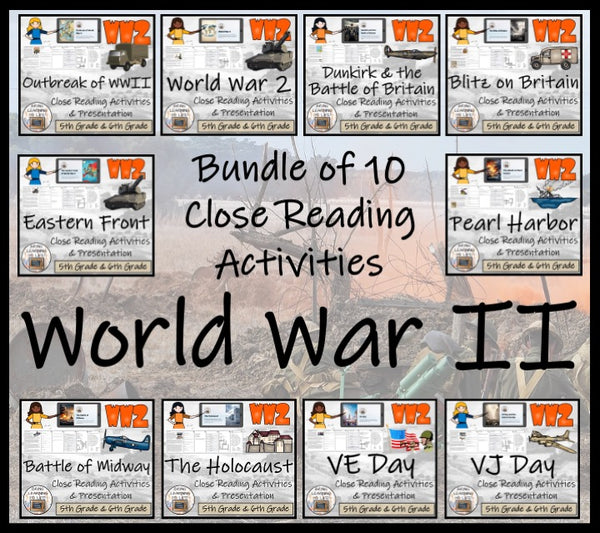 World War II Close Reading Comprehension Activity Bundle | 5th & 6th G ...