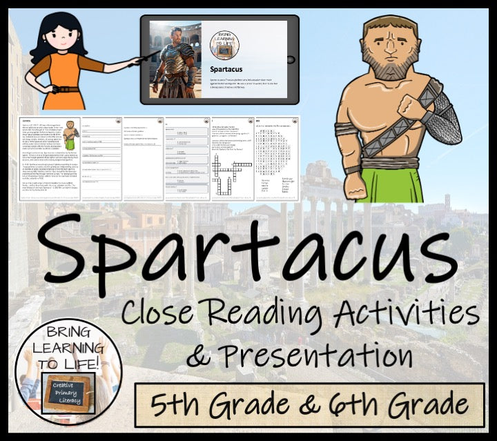 Spartacus Close Reading Comprehension Activity | 5th Grade & 6th Grade