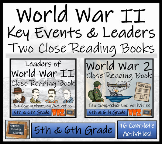 World War I & World War II Close Reading Book Bundle | 5th Grade & 6th Grade