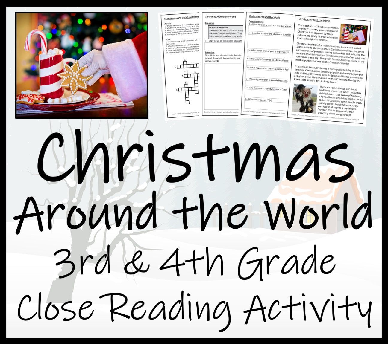Christmas Around the World Close Reading Comprehension | 3rd & 4th Grade