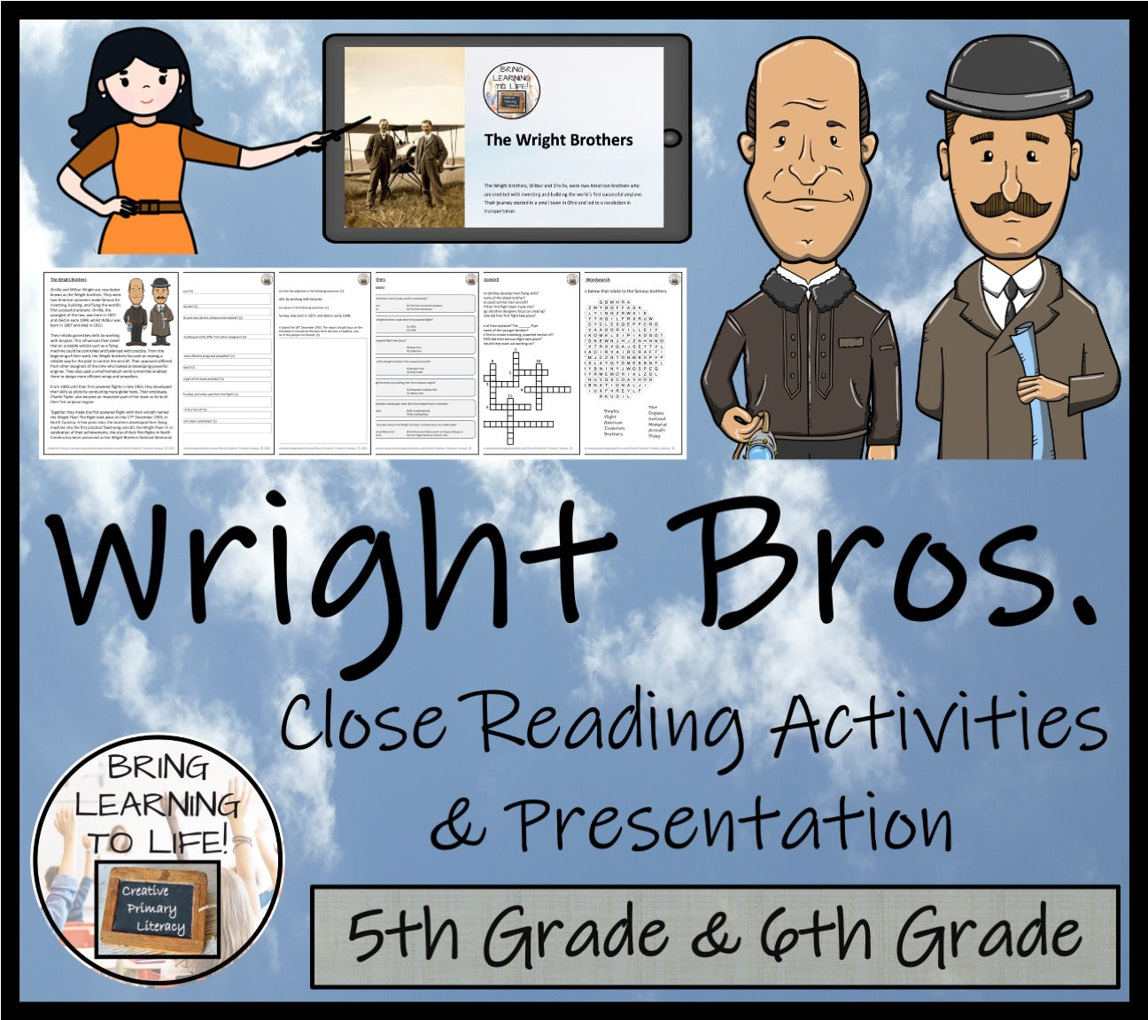 Wright Brothers Close Reading Comprehension Activities | 5th Grade & 6th Grade