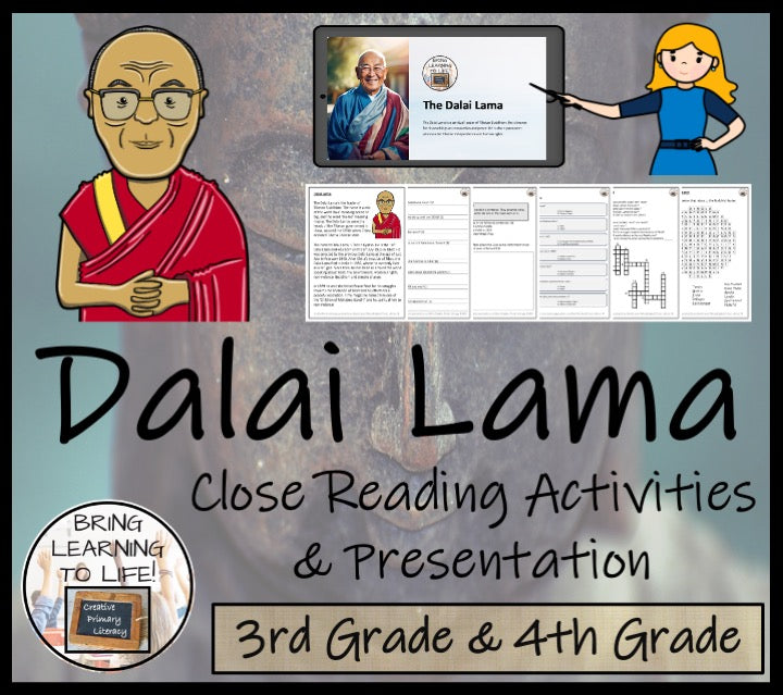 Dalai Lama Close Reading Comprehension Activity | 3rd Grade & 4th Grade