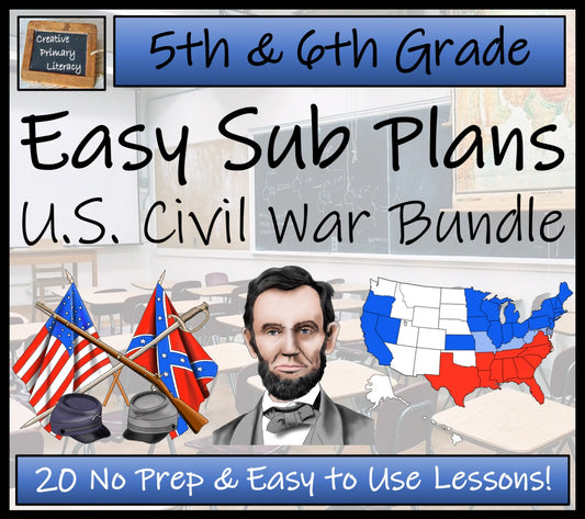 Emergency Sub Plans | American Civil War Bundle | 5th Grade & 6th Grade