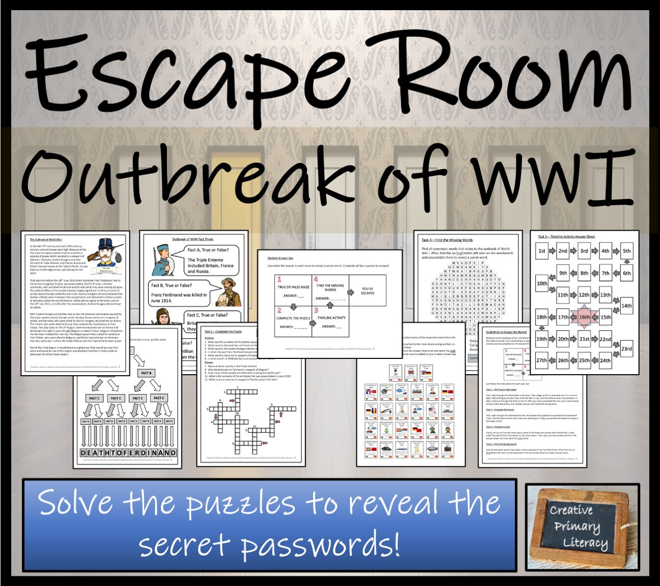 Outbreak of the First World War Escape Room Activity