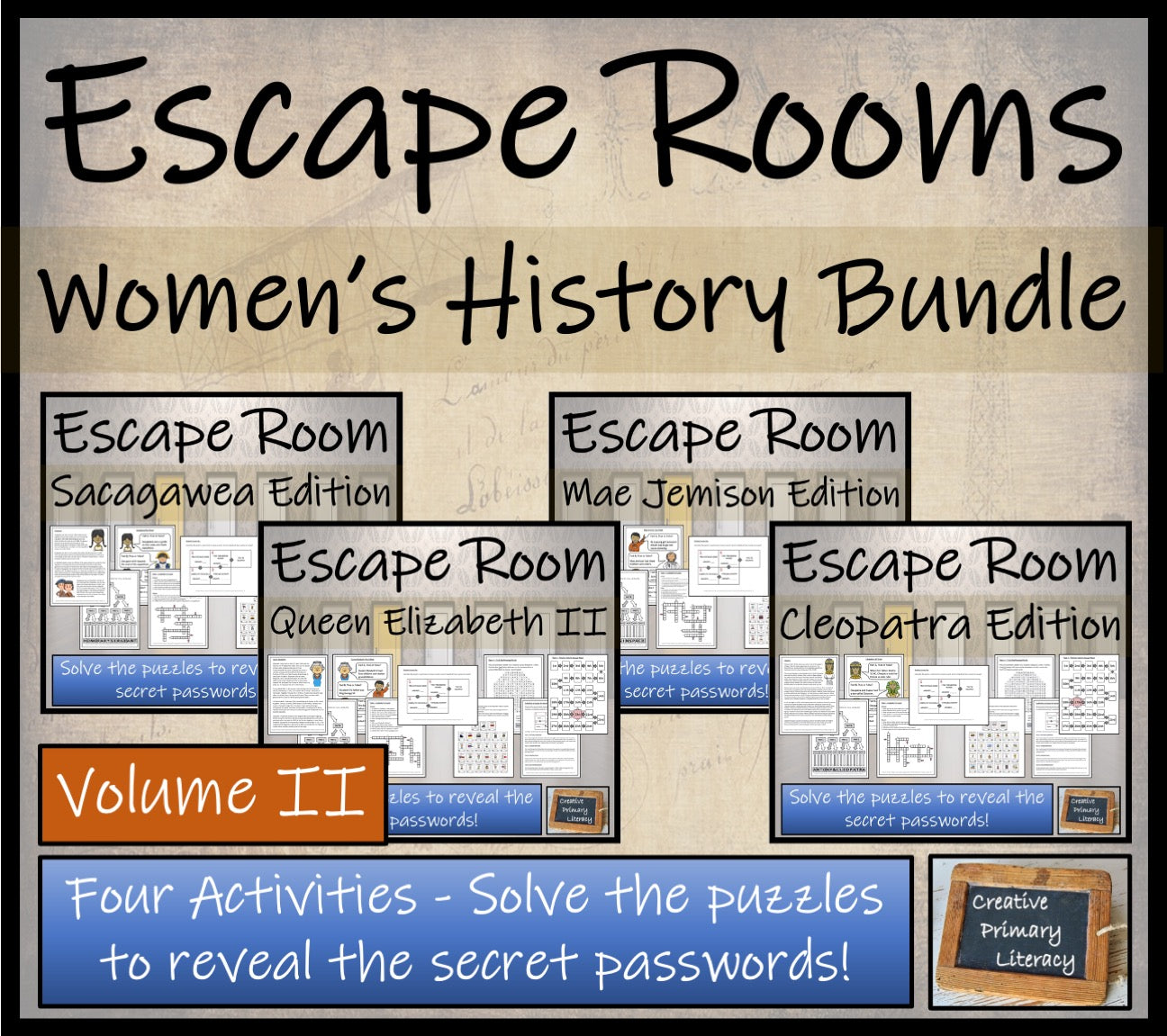 Womens History Volume 2 Escape Room Activity Bundle | 5th Grade & 6th Grade