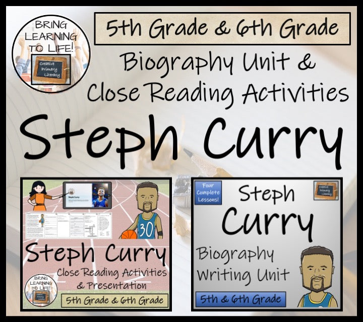 Stephen Curry Close Reading & Biography Bundle | 5th Grade & 6th Grade