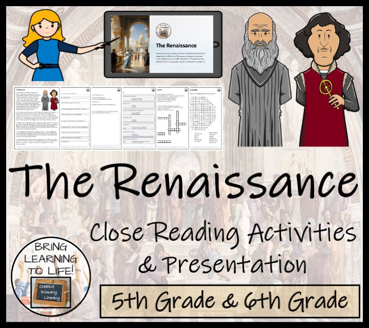 The Renaissance Close Reading Comprehension Activity | 5th Grade & 6th Grade