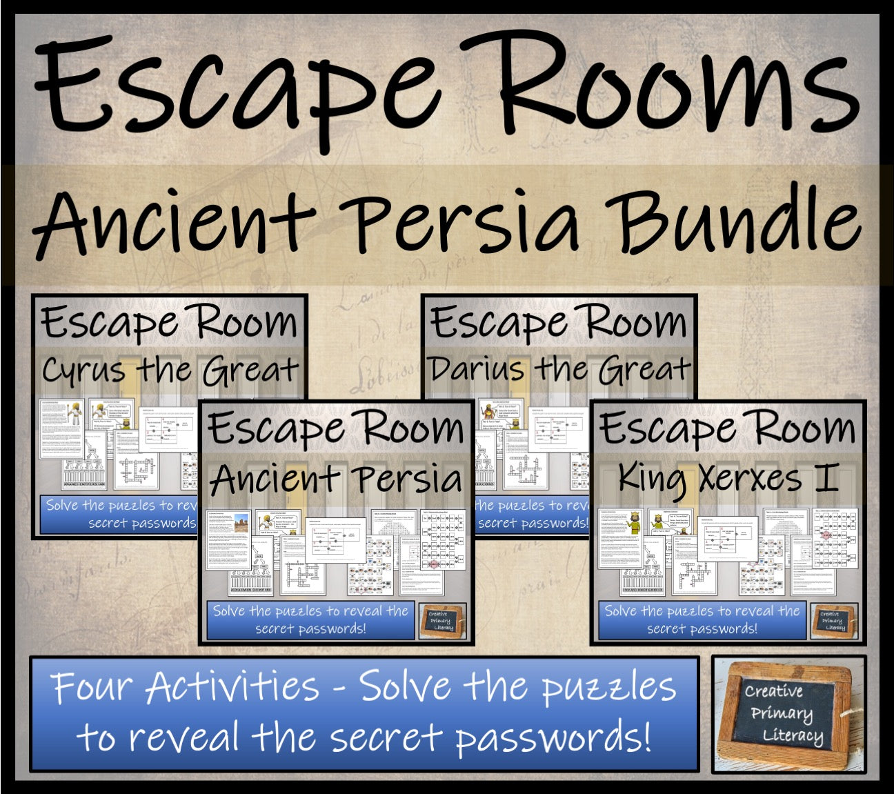 Ancient Persia Escape Room Activity Bundle | 5th Grade & 6th Grade