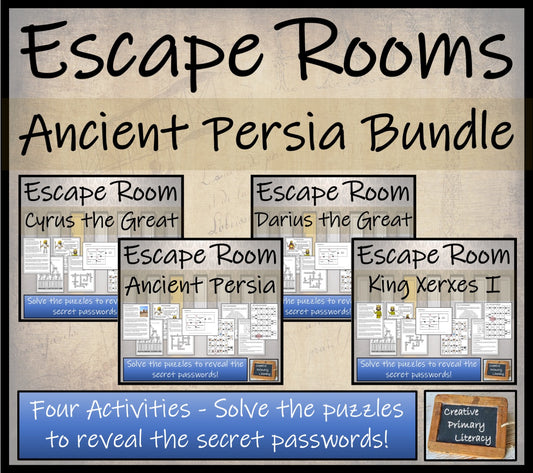 Ancient Persia Escape Room Activity Bundle | 5th Grade & 6th Grade