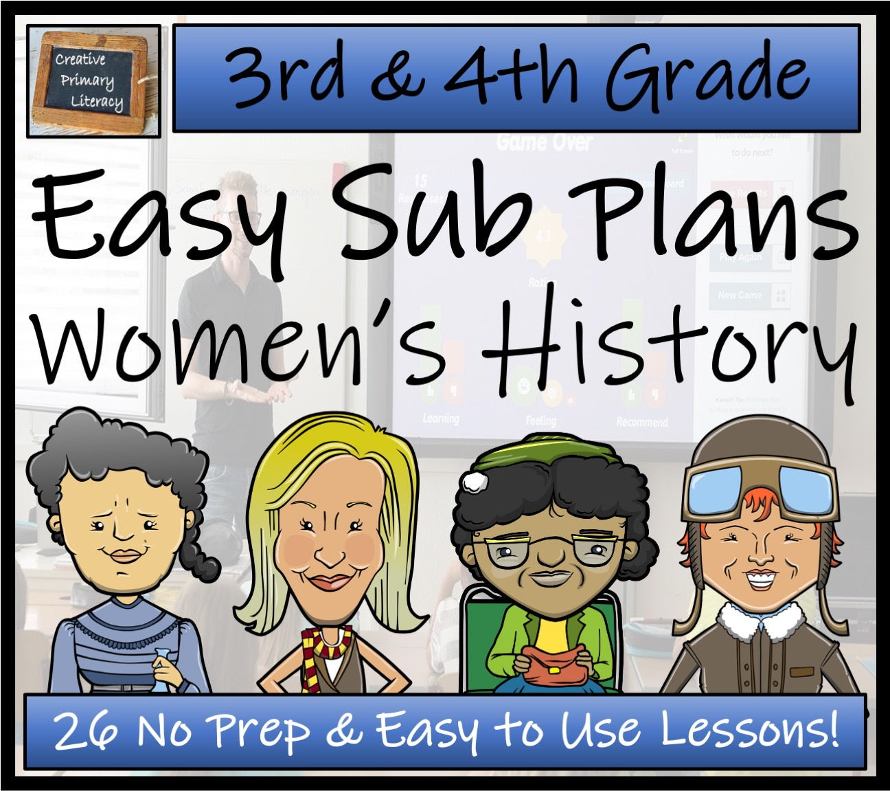 Emergency Sub Plans | Womens History Bundle | 3rd Grade & 4th Grade