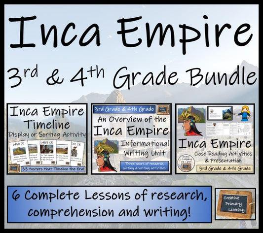 Inca Empire Display Timeline Close Reading & Writing Bundle | 3rd & 4th Grade