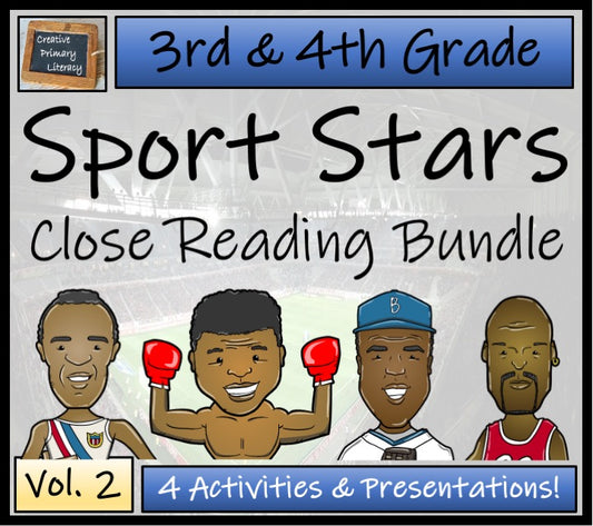 Sport Stars Volume 2 Close Reading Comprehension Bundle | 3rd Grade & 4th Grade