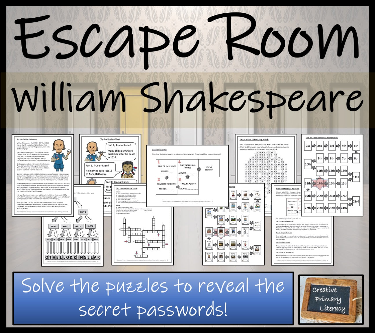 William Shakespeare Escape Room Activity