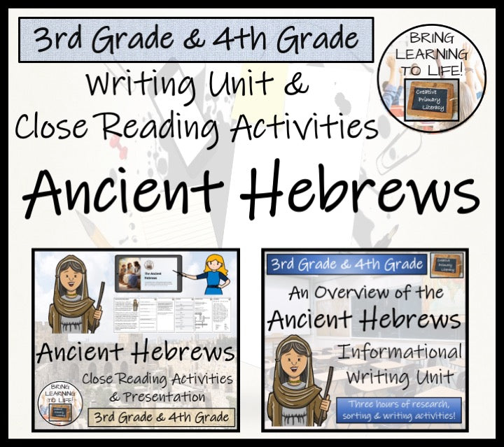 Ancient Hebrews Close Reading & Informational Writing Bundle | 3rd & 4th Grade