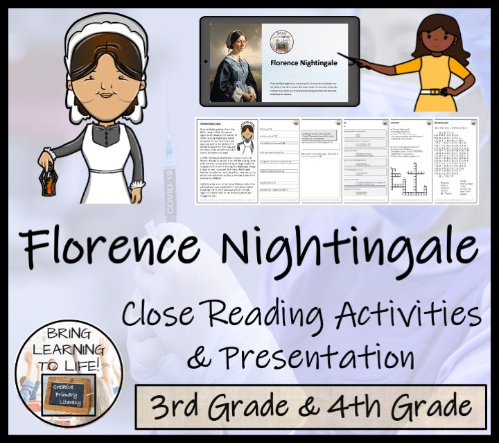 Florence Nightingale Close Reading Comprehension Activities | 3rd & 4th Grade