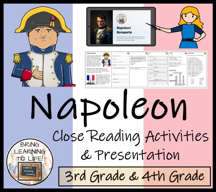 Napoleon Bonaparte Close Reading Comprehension Activities | 3rd Grade & 4th Grade