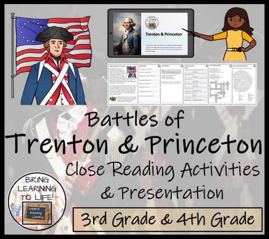 Battles of Trenton & Princeton Close Reading Comprehension | 3rd & 4th Grade