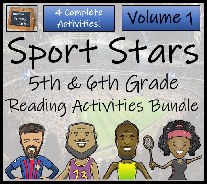 Sport Stars Volume 1 Close Reading Comprehension Bundle | 5th Grade & 6th Grade