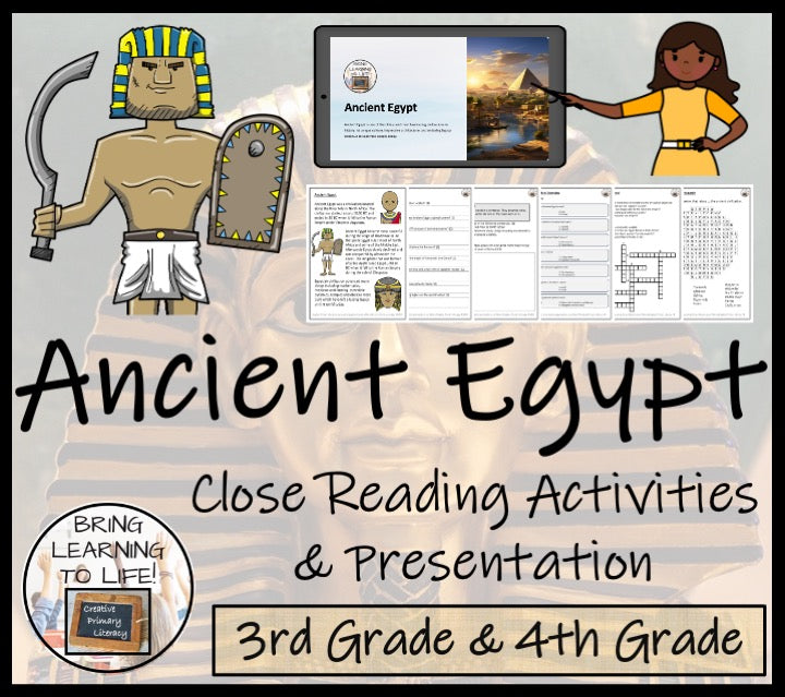 Ancient Egypt Close Reading Comprehension Activities | 3rd Grade & 4th Grade