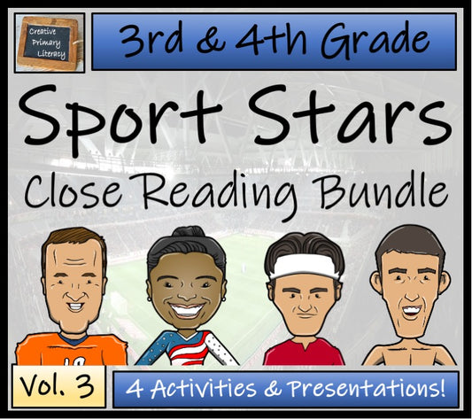 Sport Stars Volume 3 Close Reading Comprehension Bundle | 3rd Grade & 4th Grade