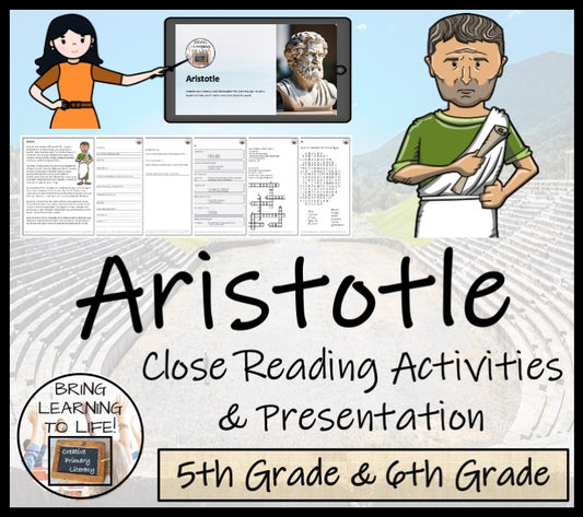 Aristotle Close Reading Comprehension Activities | 5th Grade & 6th Grade