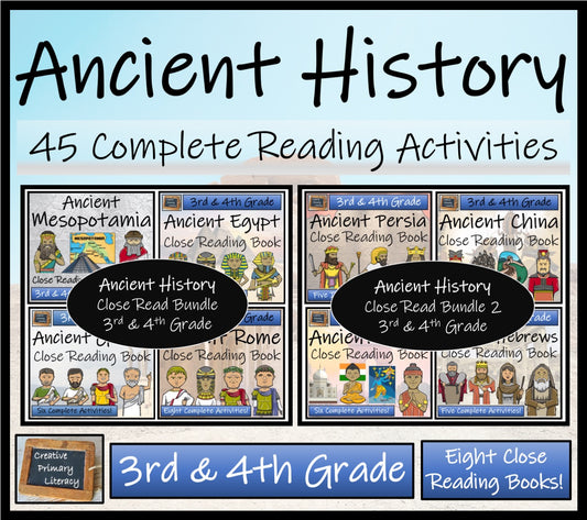 Ancient History Close Reading Book Mega Bundle | 3rd Grade & 4th Grade