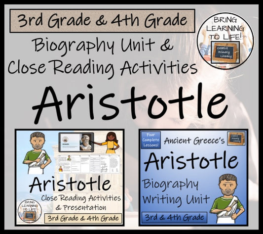 Aristotle Close Reading & Biography Bundle | 3rd Grade & 4th Grade