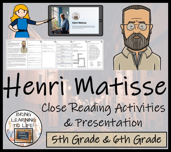 Henri Matisse Close Reading Comprehension Activities | 5th Grade & 6th Grade