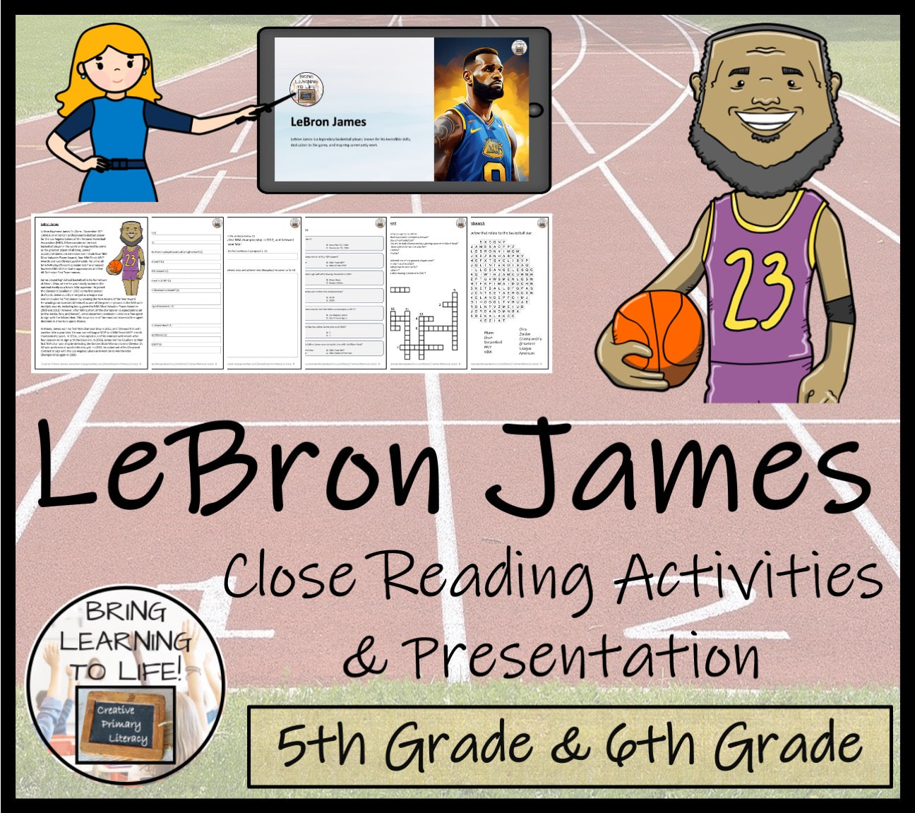 LeBron James Close Reading Comprehension Activities | 5th Grade & 6th Grade