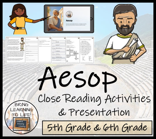 Aesop Close Reading Comprehension Activities | 5th Grade & 6th Grade