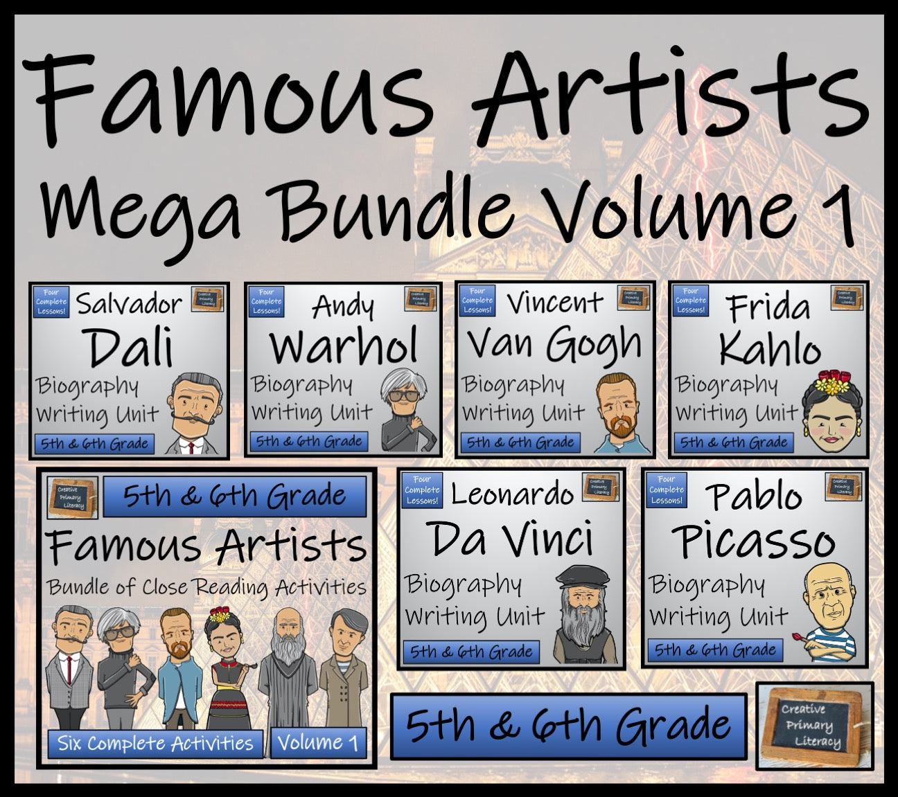 Famous Artists Close Reading & Biography Writing Bundle | 5th Grade & 6th Grade