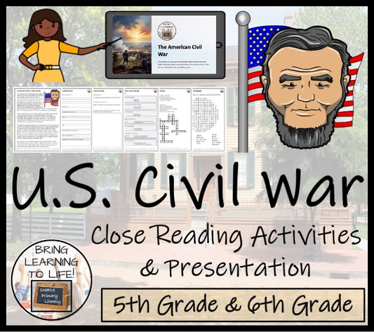 American Civil War Close Reading Comprehension Activity | 5th Grade & 6th Grade