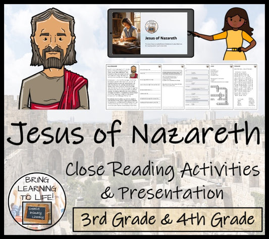 Jesus of Nazareth Close Reading Comprehension Activities | 3rd Grade & 4th Grade