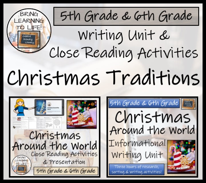 Christmas Around the World Close Reading & Writing Bundle 5th & 6th Grade