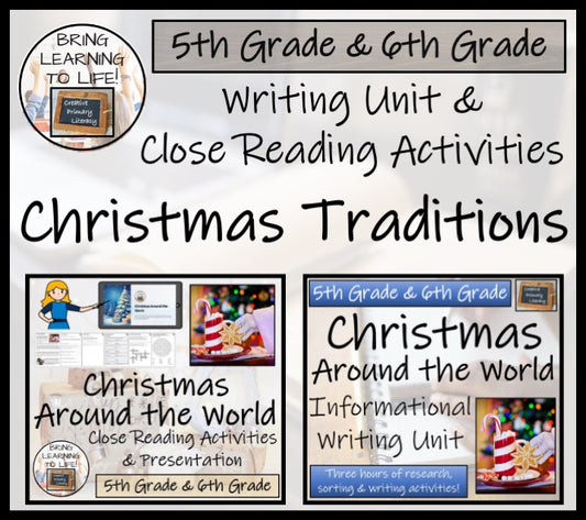 Christmas Around the World Close Reading & Writing Bundle 5th & 6th Grade